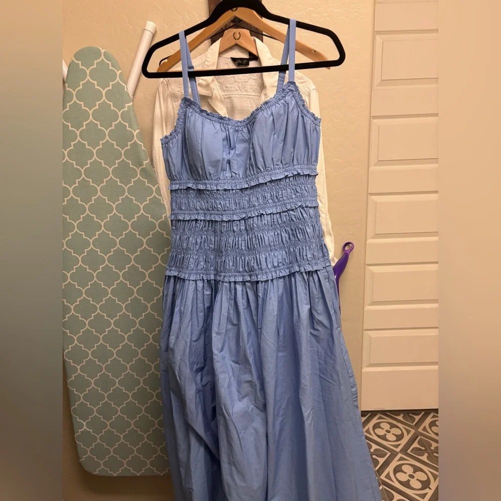 Abercrombie Bra-Free Smocked Drop-Waist Maxi Dress.